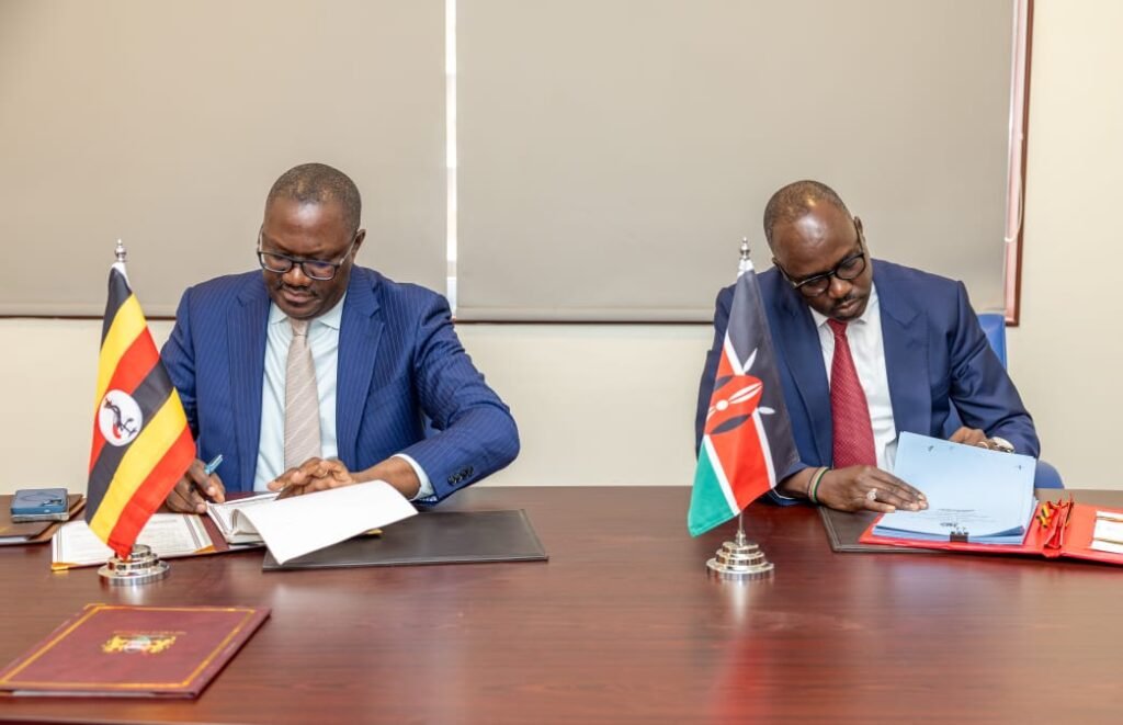 Kenya’s foreign affairs principal secretary, Korir Singoei, and his Ugandan counterpart, Vincent Bagiire