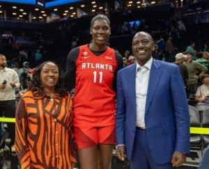 President Ruto and First Lady Rachel show court-side support for WNBA’s Madina Okot [PHOTOS]